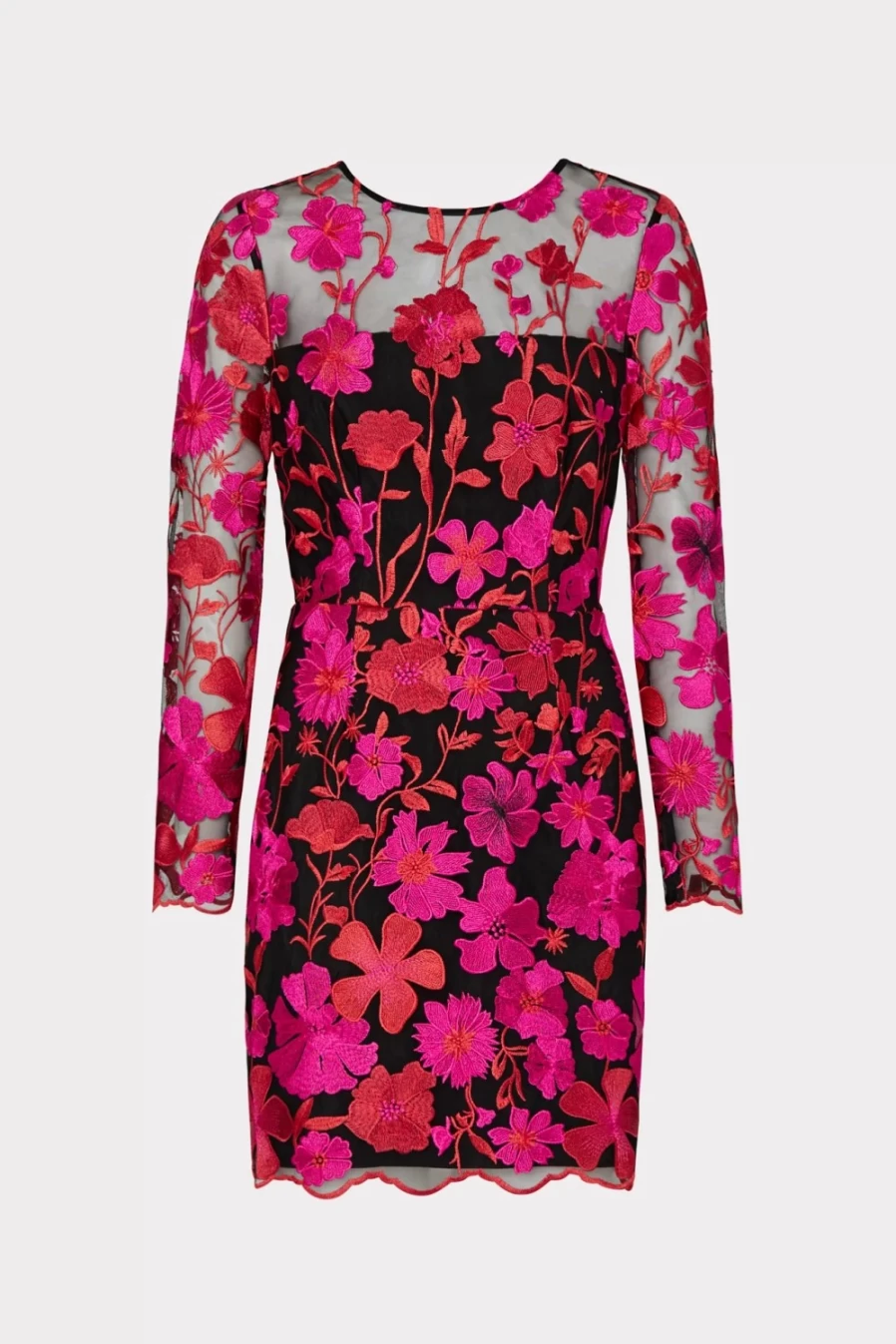 Milly Scottie Pink Multi Floral Embroidered Dress - Women's Fashion Boutique